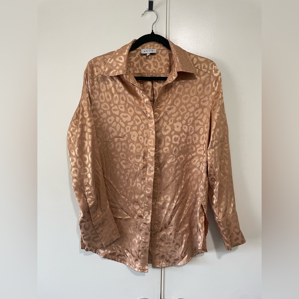 Satin Cheetah print Button down